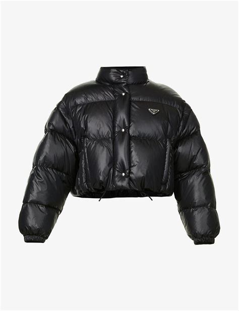 prada black puffer|Prada puffer coat women's.